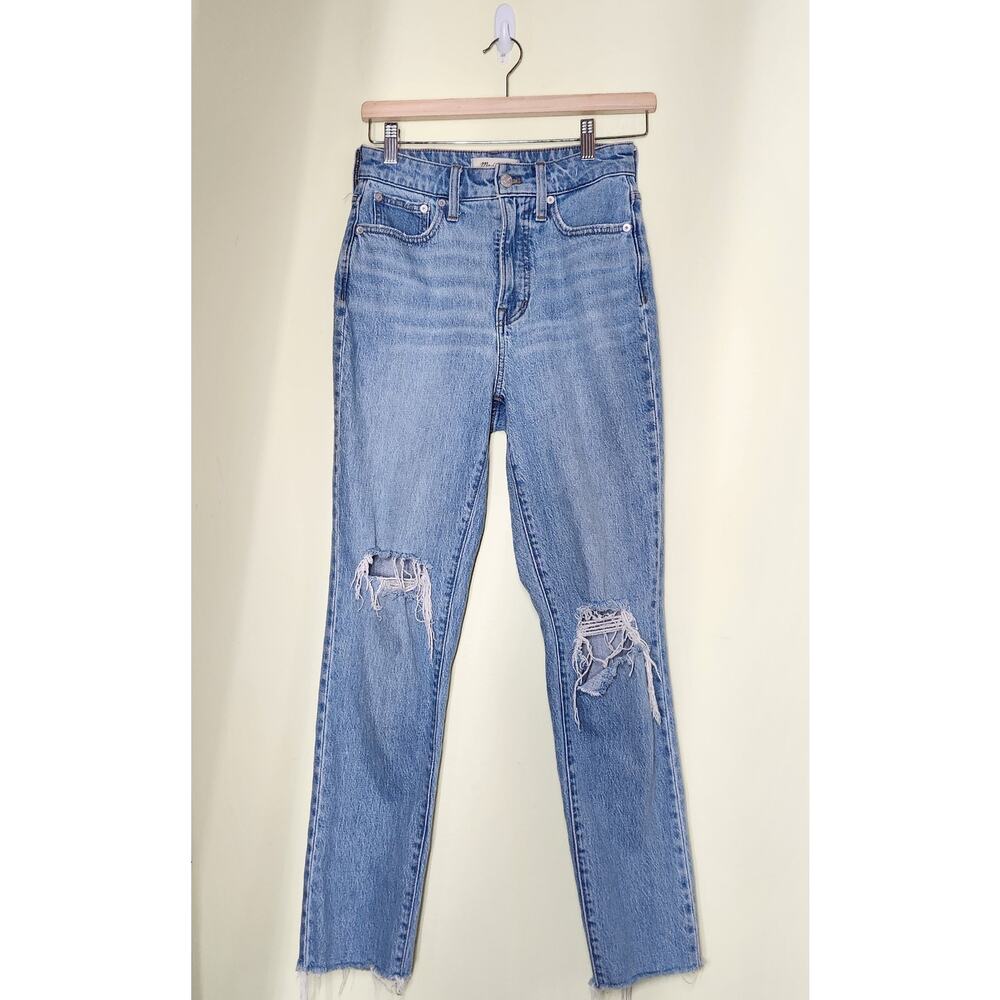 Madewell The Curvy Perfect Vintage Denim Jeans Size 25 Distressed Light Wash